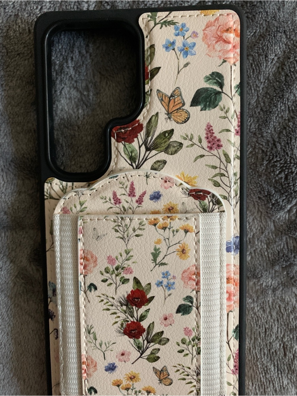 Samsung Galaxy S25 Ultra Cream Floral Phone Case & Magnetic Card Holder NEW! - Picture 5 of 8